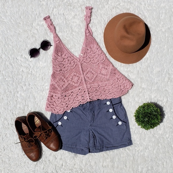 Tops - NWOT Crochet Pink Top ~ Size M